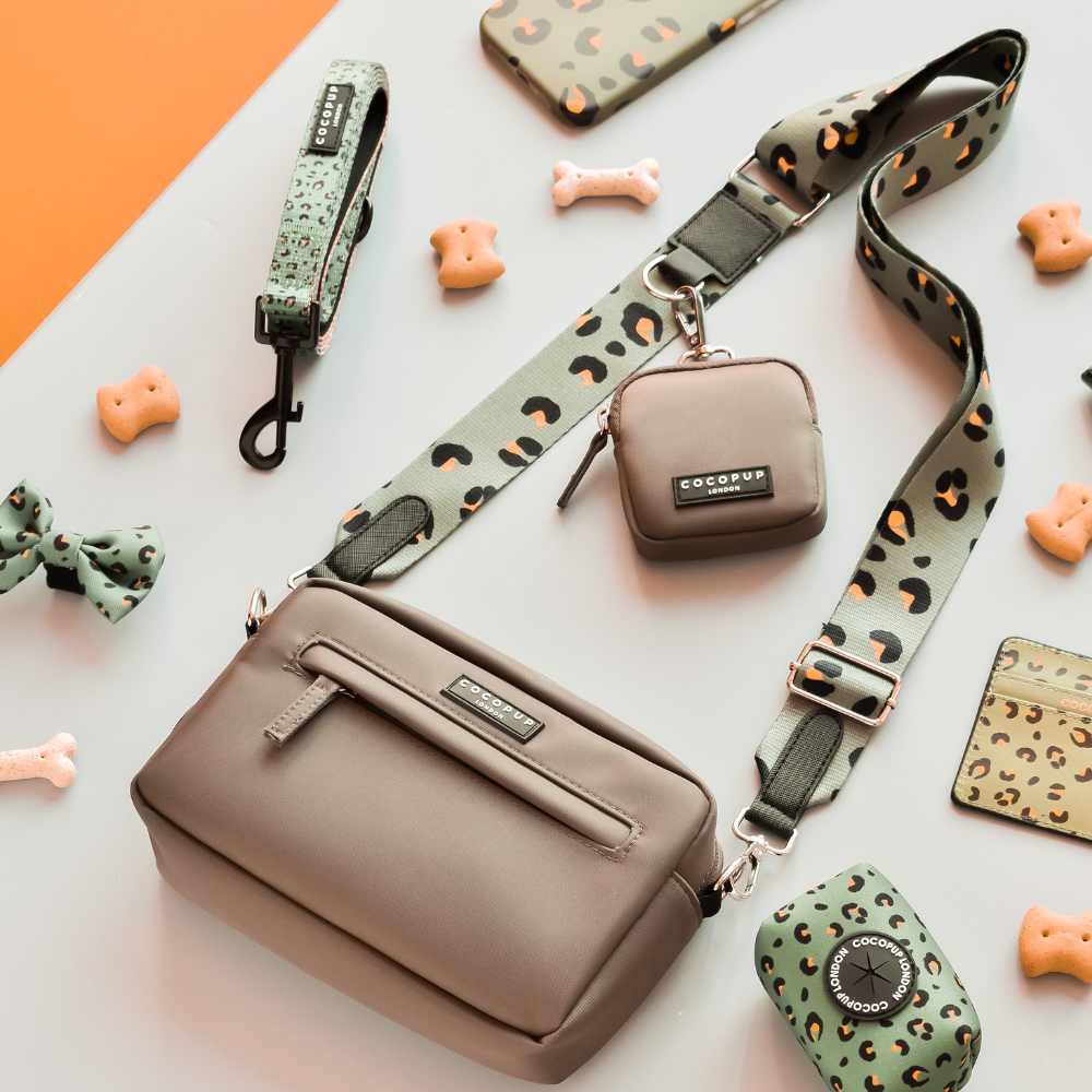Dog Walking Bag Bundle - Khaki Leopard